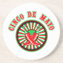 Sello de la pimienta de Cinco de Mayo w Posavaso Para Bebida