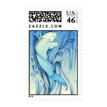 Sello Pez Azul Japonés Postage