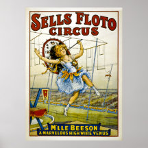 Sells Floto Circus - M'lle Beeson- High Wire Venus Print