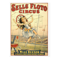 Sells Floto circus M'lle Beeson postcards