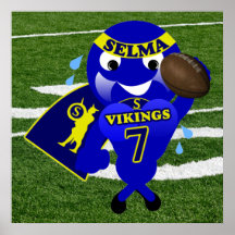 Selma Middle School Vikings Football Poster