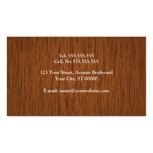 Semi-Dark Wood Texture Business Card (back side)