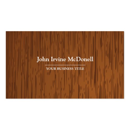 Semi-Dark Wood Texture Business Card (front side)