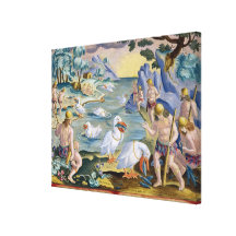 Semi-Naked Savages of India Using Pelicans to Catc Gallery Wrap Canvas