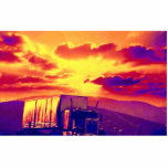 Semi-truck and sunset, California Photo Cut Out
