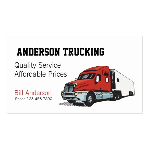 Semi Truck  Business Card