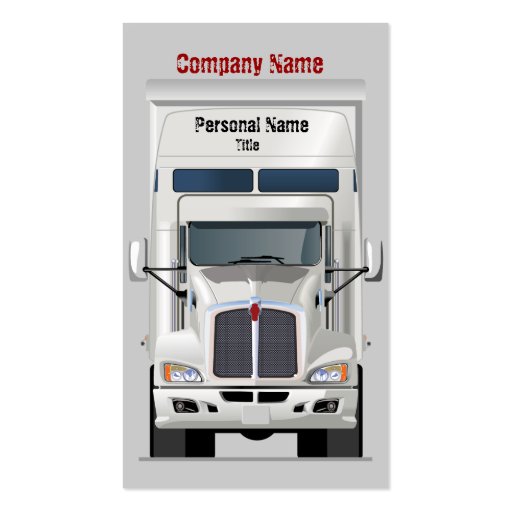 Semi Truck Business Profile Card Business Card Template (front side)