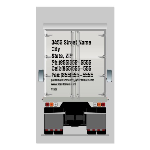 Semi Truck Business Profile Card Business Card Template (back side)