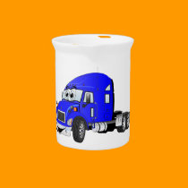 Semi Truck Cab Blue pitchers