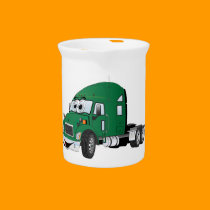 Semi Truck Cab Green pitchers