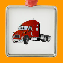 Semi Truck Cab Red ornaments