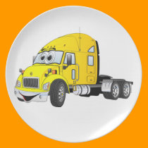Semi Truck Cab Yellow plates