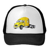 Semi Truck Cab Yellow Trucker Hat