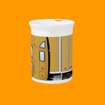 Semi Truck Gold Trailer Cartoon pitchers