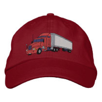 Semi with trailer embroidered hats by ZazzleEmbroidery Semi with trailer embroidered hats
