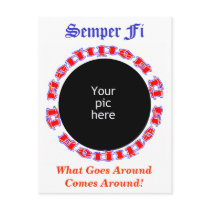 Semper Fi Ambigram with picture Postcard