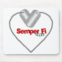 Semper Fi Love mousepads