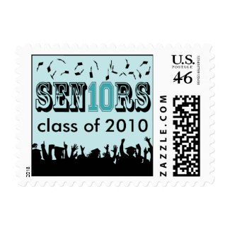Sen10r Graduation Class of 2010 Postage (aqua) stamp