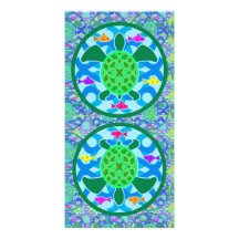 Señal grande de la tortuga de mar verde tarjetas personales