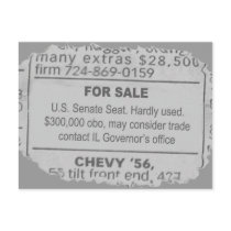 Senate Seat For Sale Postcard by mikek92349 Senate Seat For Sale Postcard