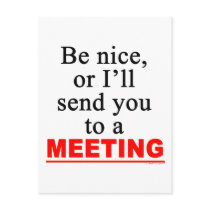 Send You To A Meeting Sarcastic Office Humor Post Cards