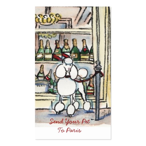 Send Your Pet To Paris Biz cards Business Card Template (front side)