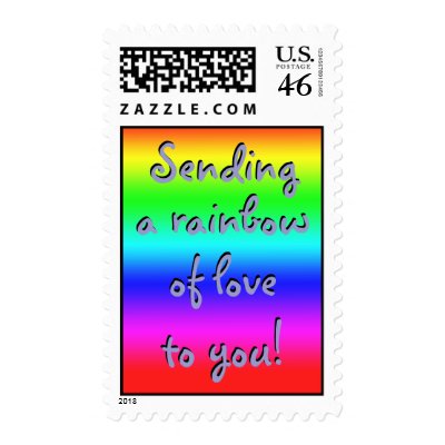Sending a rainbow of love to you! Postage Stamp by PennyCork