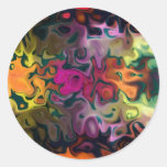 Sending Luck Abstract Round Stickers