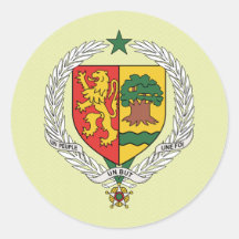 Senegal Coat of Arms detail Round Stickers