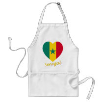 Senegal Flag Heart aprons by Vexillophile Senegal Flag Heart aprons