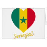 Senegal Flag Heart Card
