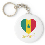 Senegal Flag Heart Keychain