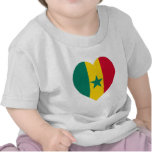 Senegal Flag Heart Tee Shirts