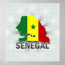 Senegal Flag Map 2.0 Posters