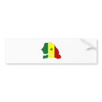 Senegal Flag Map full size Bumper Stickers