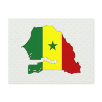 Senegal Flag Map full size Postcard