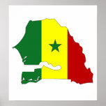 Senegal Flag Map full size Posters