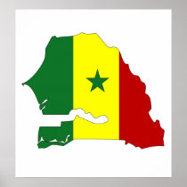 Senegal Flag Map full size Posters
