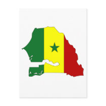 Senegal flag map post cards
