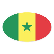Senegal Flag Oval Sticker