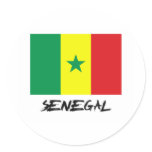 Senegal Flag Round Sticker