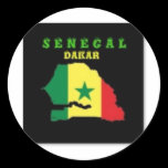 SENEGAL MAP T-SHIRT AND ETC ROUND STICKER