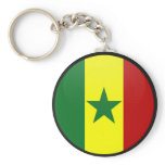 Senegal quality Flag Circle Keychain