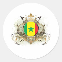 Senegal Round Stickers