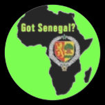 SENEGAL / SENEGALESE FLAG  T-SHIRT AND ETC ROUND STICKER