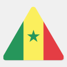 Senegal/Senegalese Flag Triangle Sticker