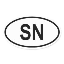 Senegal "SN" Oval Stickers