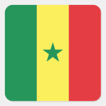 Senegalese Flag Square Sticker