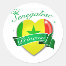 Senegalese Princess Round Stickers