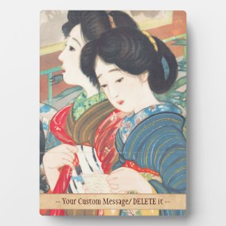 Sengai Igawa Two Bijin japanese girls oriental art Plaques